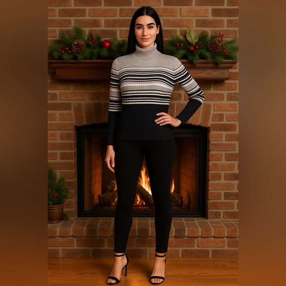 Lane Bryant Striped Turtleneck Ribbed Sweater size 18/20 - Picture 1 of 8